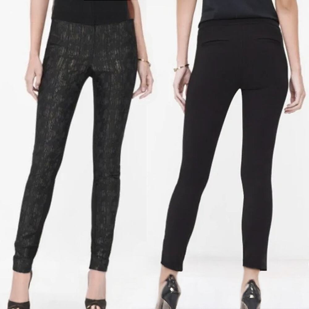 White House Black Market The Skinny Metallic Pants Sz 2 - Picture 1 of 13
